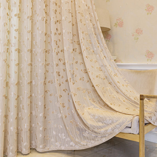Bestickter transparenter Vorhangschal Skanto