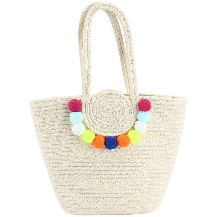 Strandtasche mit fröhlichen Pom-Poms Skanto