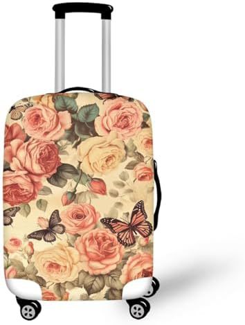 Unisexer nicht-elastischer Kofferbezug mit Pferde- und Sonnenblumenmotiv, strapazierfähiger Stretch-Schutz für Hartschalen-Trolley mit Reißverschluss Skanto