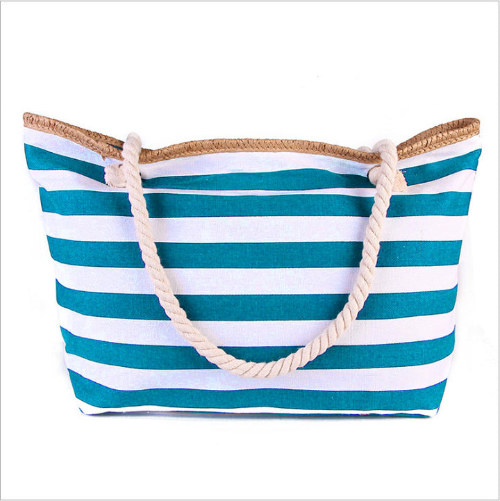 Große Strandtasche mit nautischen Streifen Skanto