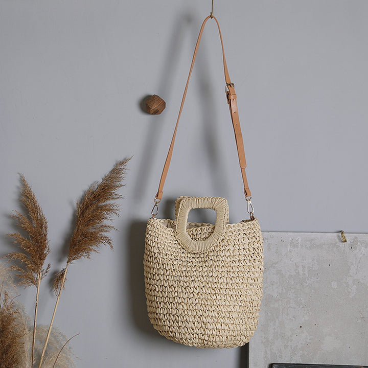 Handgemachte Tragetasche aus Naturgeflecht Skanto