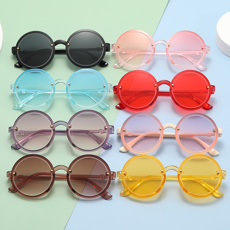 Runde Damen-Sonnenbrille mit transparentem Rahmen Skanto