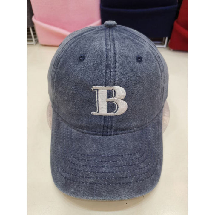 Damen Baseballkappe aus Baumwolle im Used-Look mit Buchstabenstickerei Skanto
