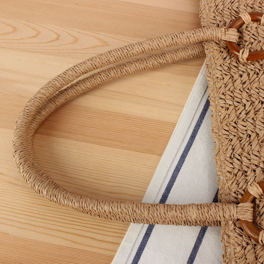 Strandtasche aus natürlich gewebtem Material mit stabilen Griffen Skanto