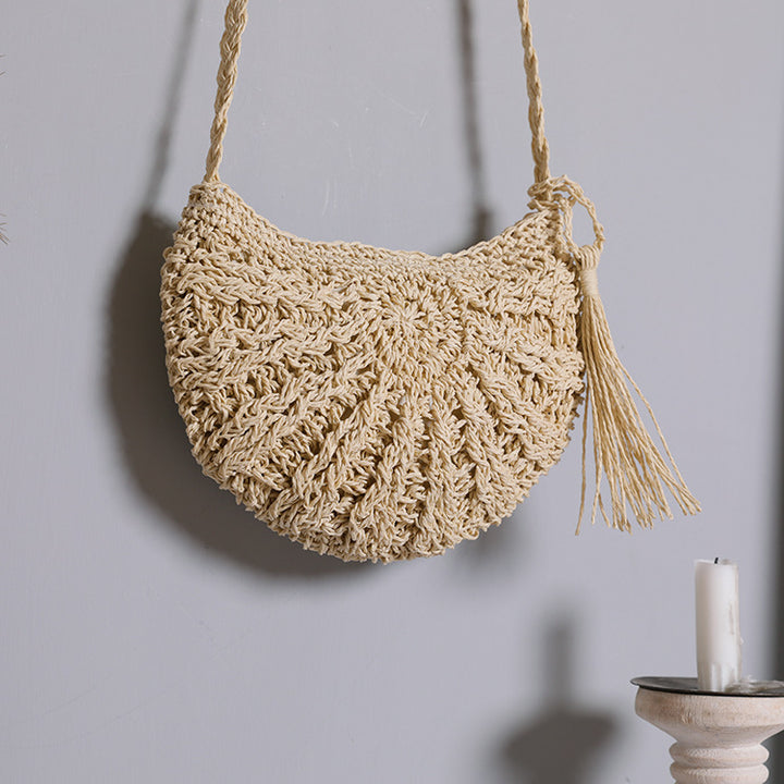 Boho-inspirierte Handtasche aus Naturmaterial Skanto