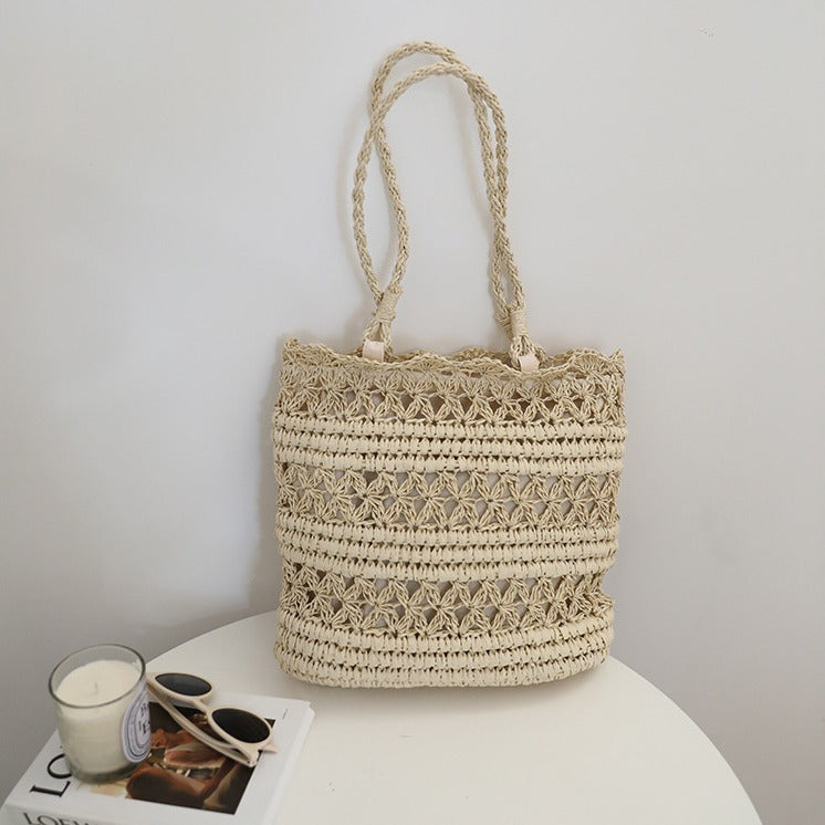 Handgeknüpfte Strandtasche im modernen Netzdesign Skanto