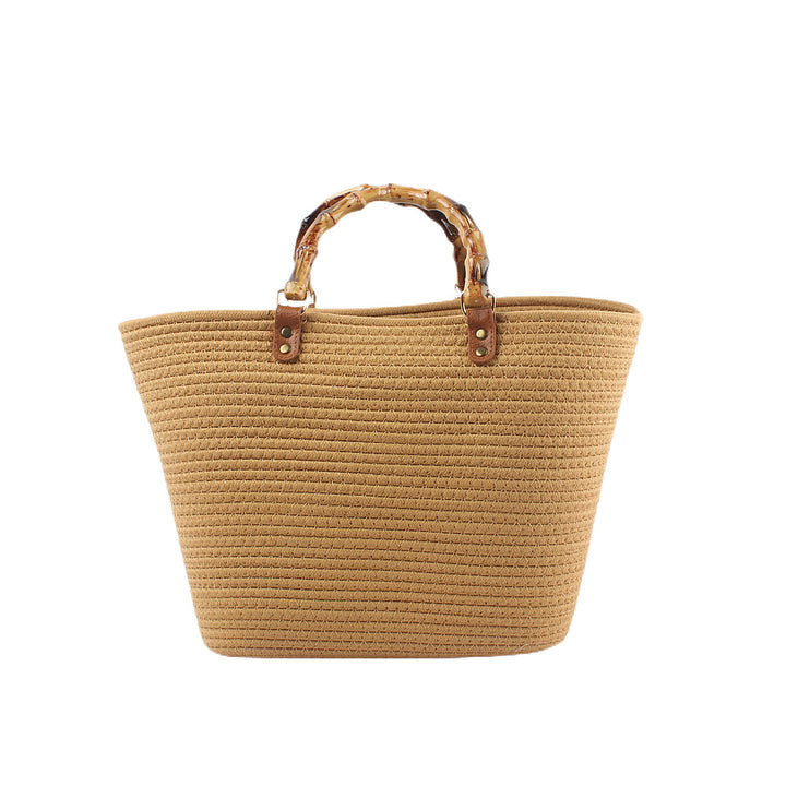 Stylische Strandtasche mit Bambusgriff Skanto