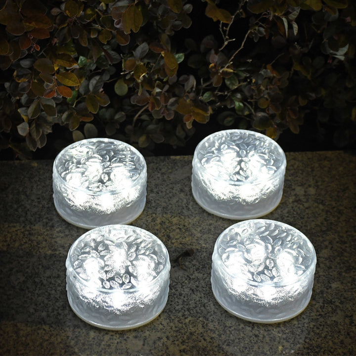 LED-Solar-Bodenleuchten aus mattiertem Glas Skanto