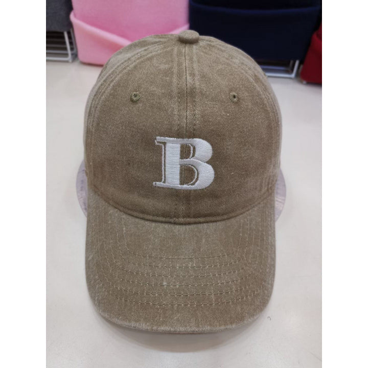 Damen Baseballkappe aus Baumwolle im Used-Look mit Buchstabenstickerei Skanto