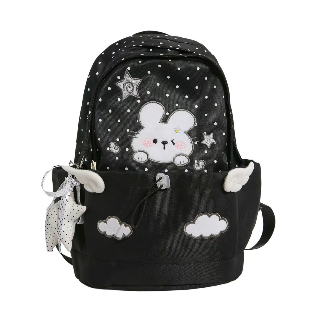 Verspielter Schulrucksack mit Hasenmotiv Skanto