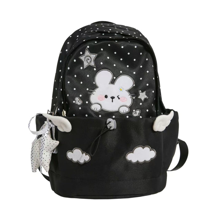 Verspielter Schulrucksack mit Hasenmotiv Skanto