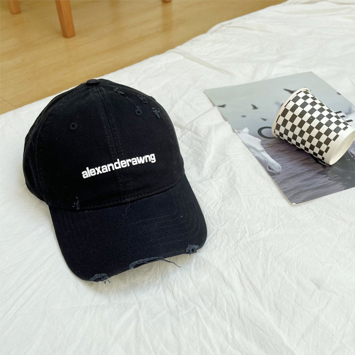 Unisex Distressed Baumwoll-Baseballkappe Skanto