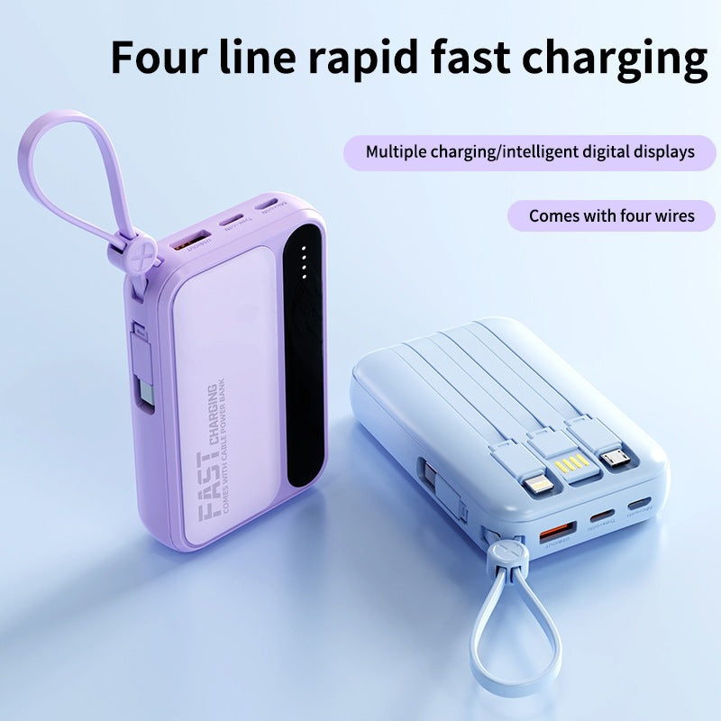 Tragbare Powerbank mit integrierten Schnellladeanschlüssen und Multifunktionskabel Skanto