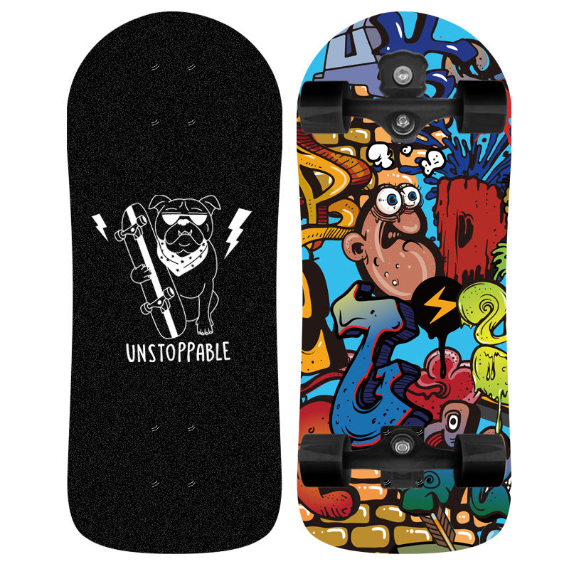 Skateboard Skanto mit Einhorn-Grafik