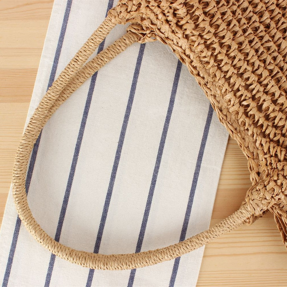 Großer, handgefertigter Raffia-Shopper Skanto