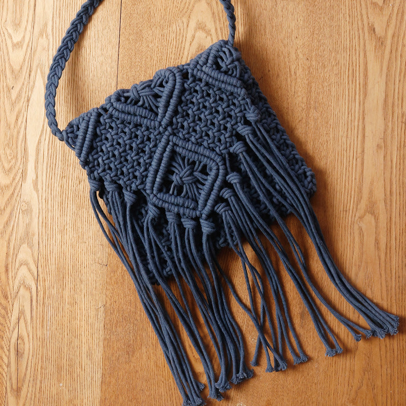 Makramee-Crossover-Tasche mit eleganten Fransen Skanto