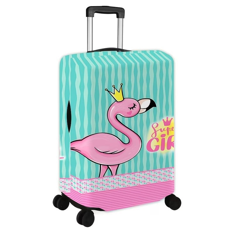 Damen-Nan-Elastik-Kofferhülle mit Flamingo-Print, Vollschutz mit Reißverschluss und rutschfester Innenbefestigung Skanto