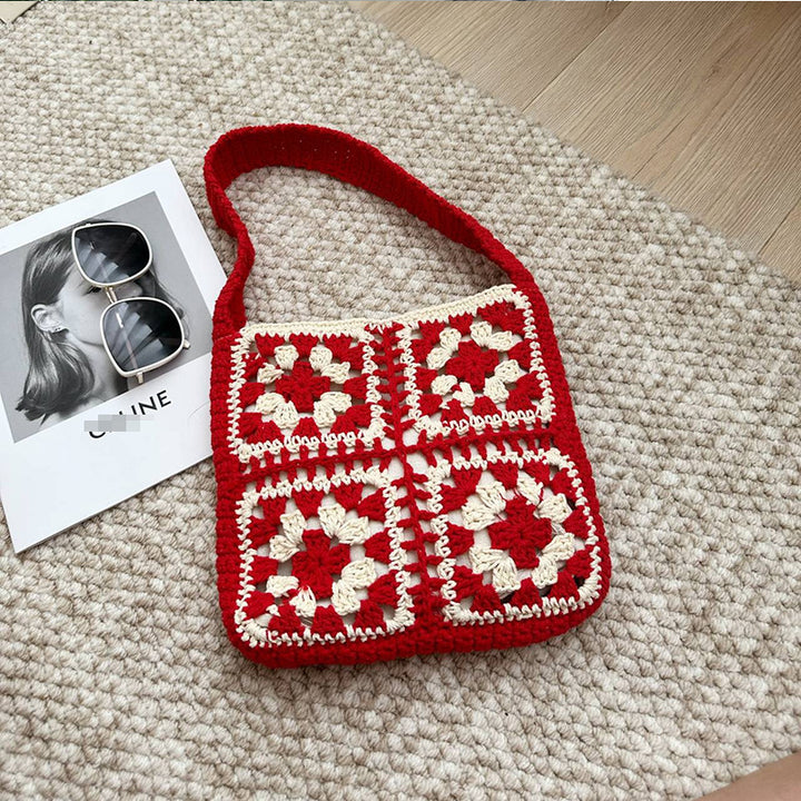 Gehäkelte Crossover-Tasche im Folk-Design Skanto