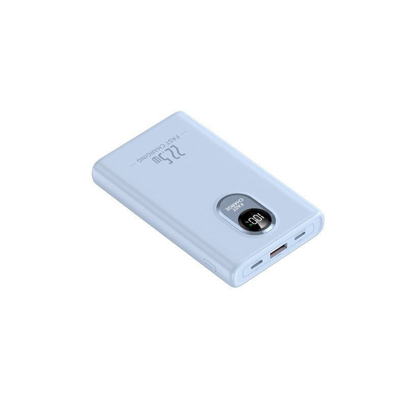Kompakte Powerbank mit integriertem Schnellladeadapter und digitaler Leistungsanzeige Skanto