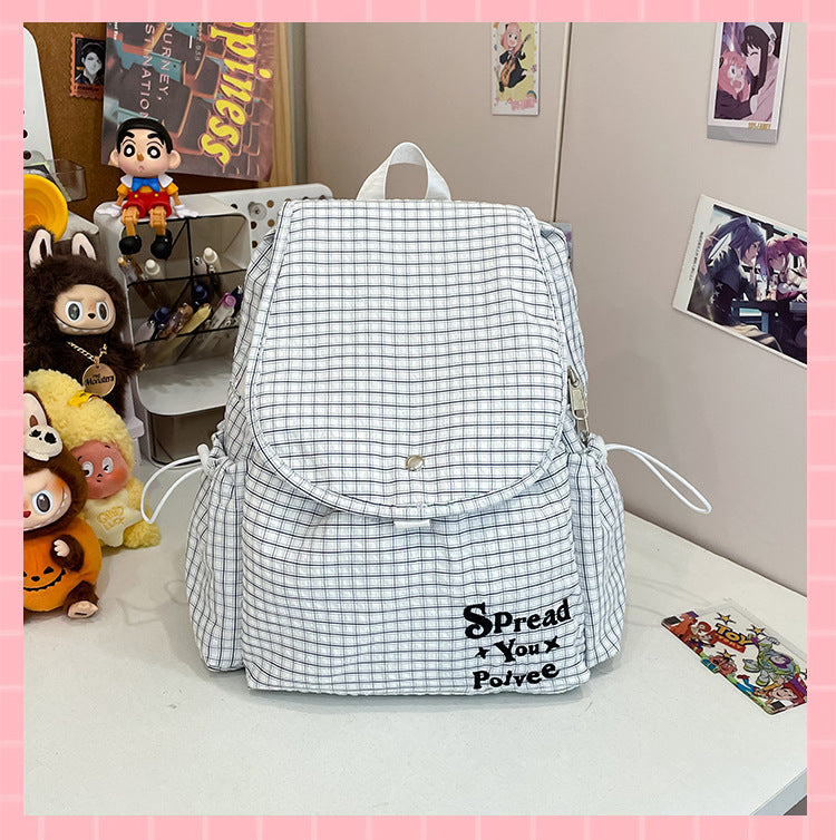 Leichter karierter Schulrucksack