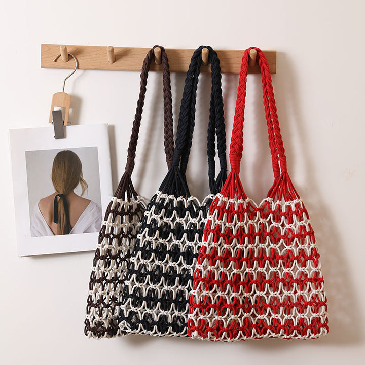 Handgeknüpfte Tragetasche und Strandtasche Skanto
