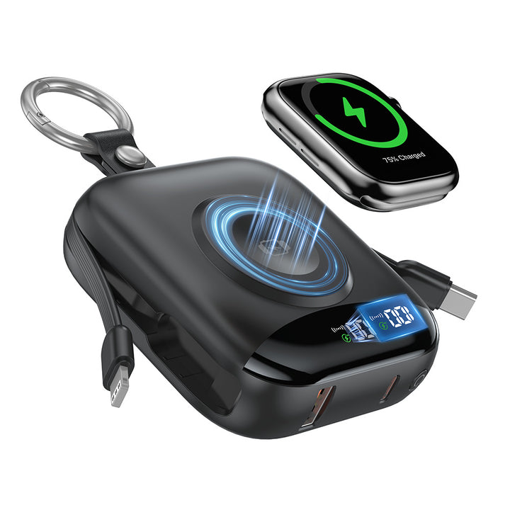 Tragbares induktives Ladegerät mit integriertem Akku und LCD-Bildschirm Skanto