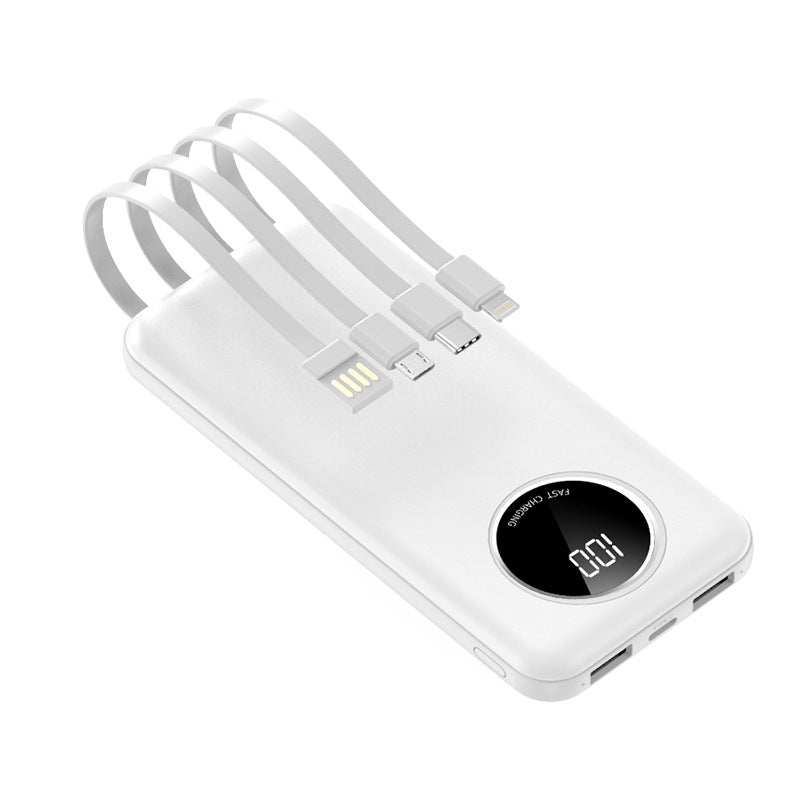 Multifunktionale Powerbank mit integrierten Kabeln Skanto