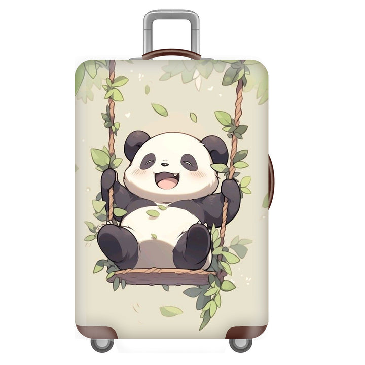 Unisexer nicht-elastischer Kofferbezug für Hartschalen-Trolley mit niedlichem Panda-Motiv, elastische Schutzhülle mit Griff- und Radausschnitten Skanto
