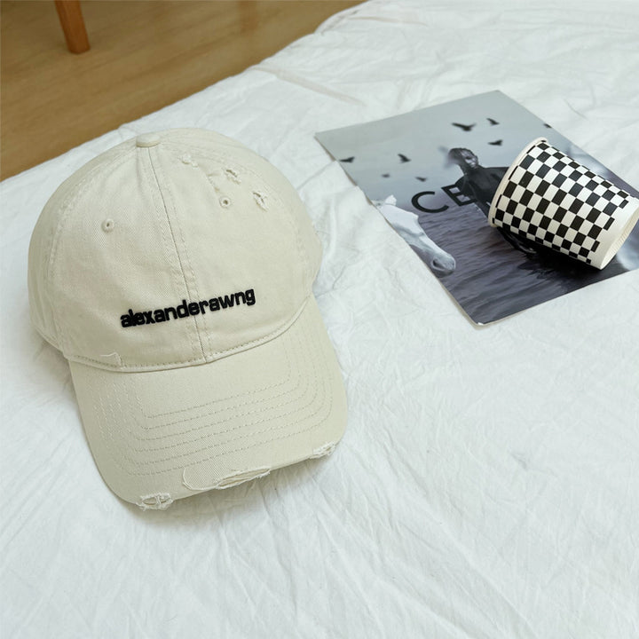 Unisex Distressed Baumwoll-Baseballkappe Skanto