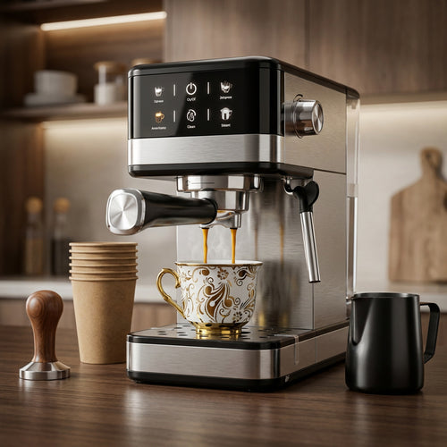 Espressomaschine mit integriertem Milchaufschäumer Skanto