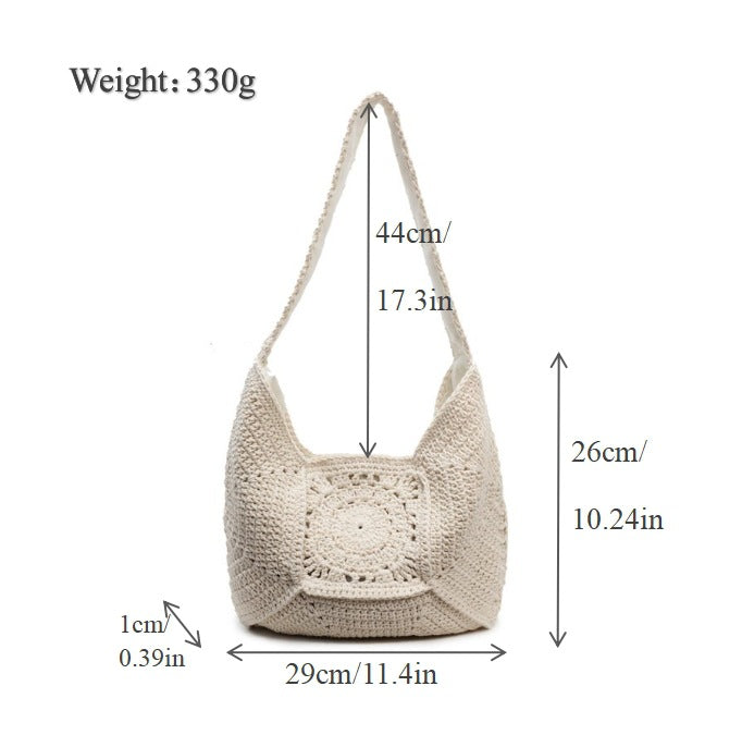 Makramee-Schultertasche mit künstlerischem Design Skanto