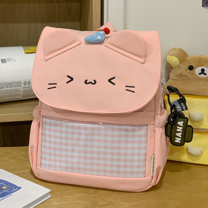 Charmanter Mini-Schulrucksack für Kinder mit Katzengesicht