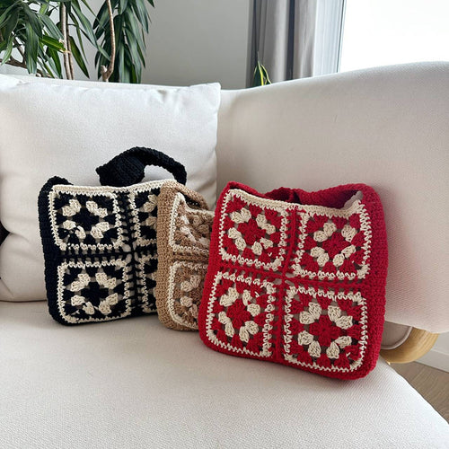 Gehäkelte Crossover-Tasche im Folk-Design Skanto