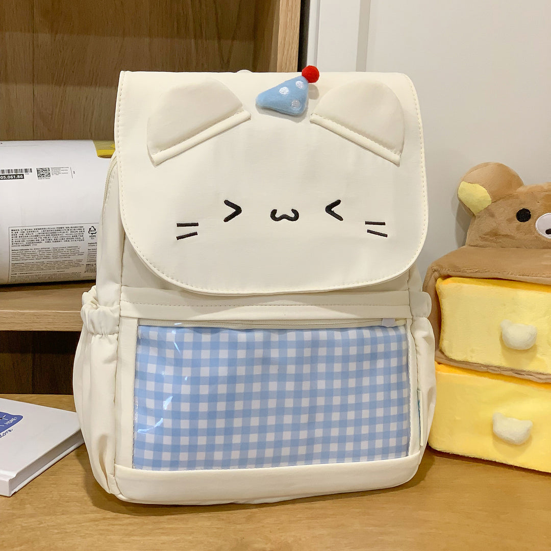 Charmanter Mini-Schulrucksack für Kinder mit Katzengesicht