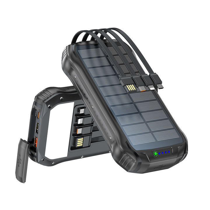 Tragbare Solar-Powerbank mit multifunktionalen Ladeanschlüssen und robustem Gehäuse Skanto