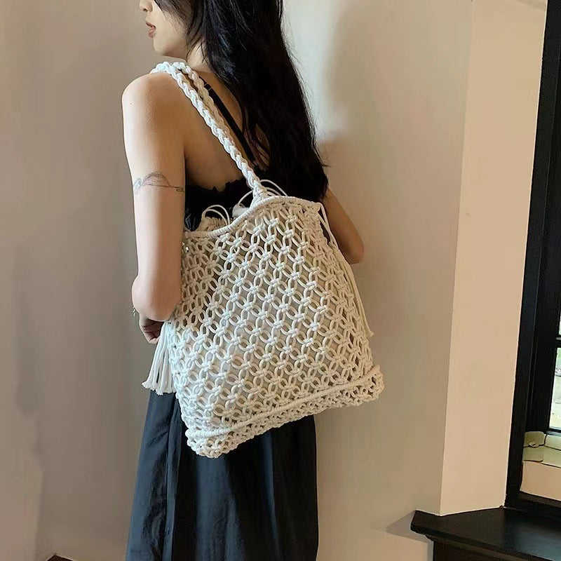 Handgeknüpfte Strandtasche mit verspieltem Design Skanto