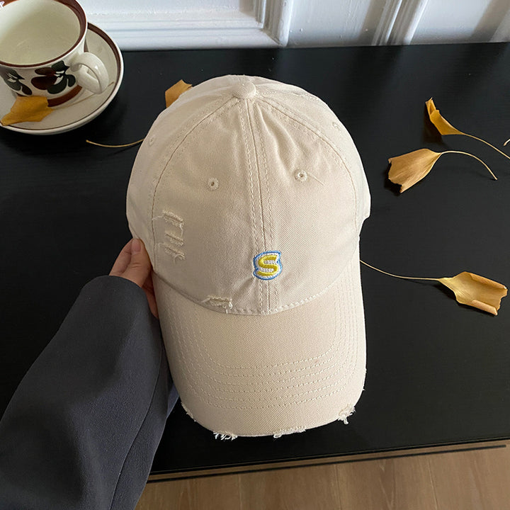 Unisex Distressed Bestickte Baseballkappe Skanto