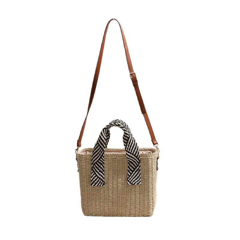 Handtasche aus geflochtenem Naturmaterial mit abnehmbarem Schultergurt Skanto