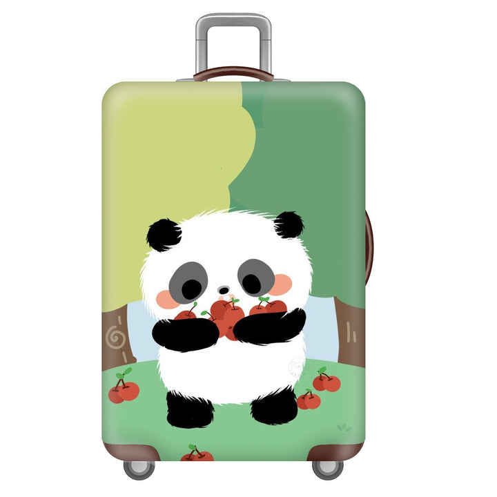 Unisexer nicht-elastischer Kofferbezug für Hartschalen-Trolley mit niedlichem Panda-Motiv, elastische Schutzhülle mit Griff- und Radausschnitten Skanto