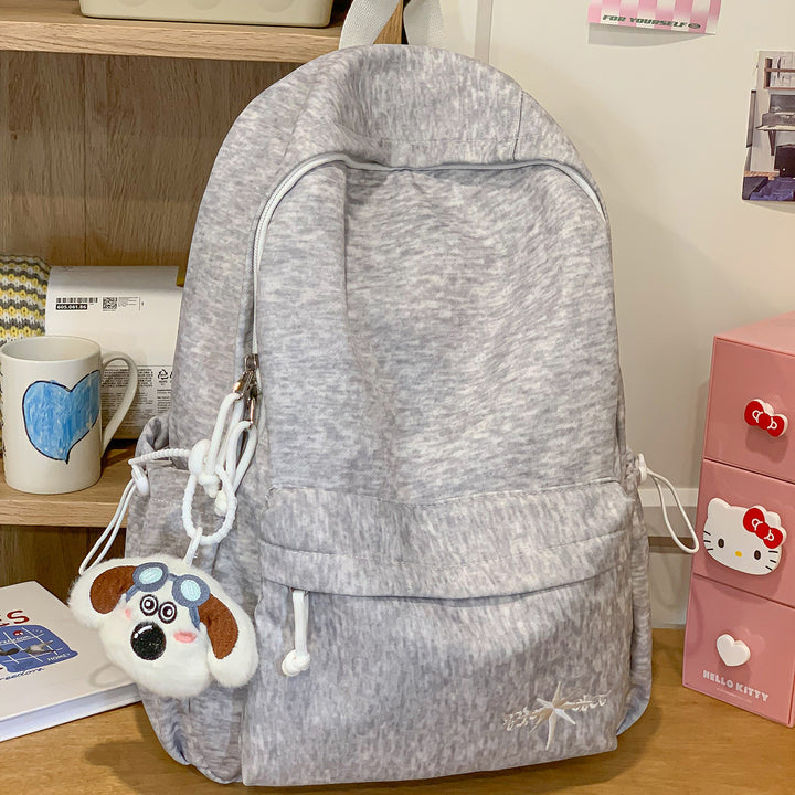 Klassischer Schulrucksack aus Stoff mit Reißverschluss