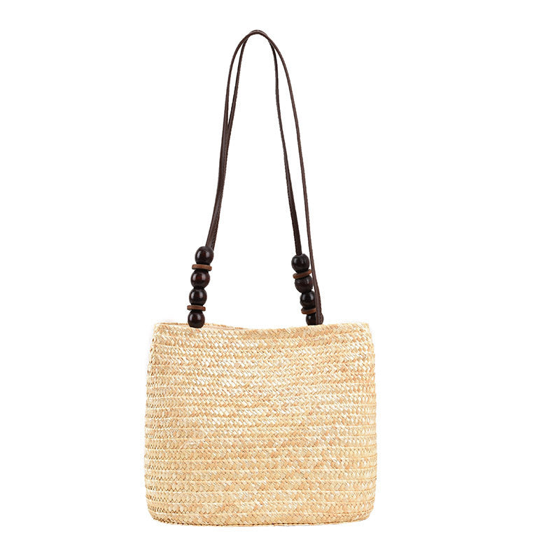 Elegante Korbtasche mit Lederdetails Skanto