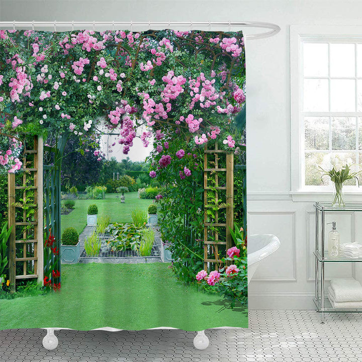 Duschvorhang im rustikalen Garten-Design Skanto
