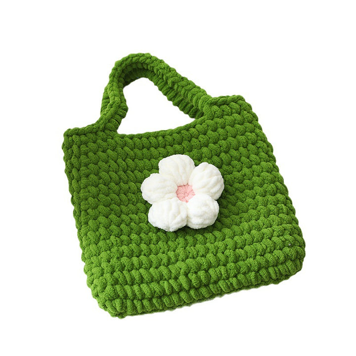 Handgefertigte Baumwolltasche mit Blumenapplikation Skanto