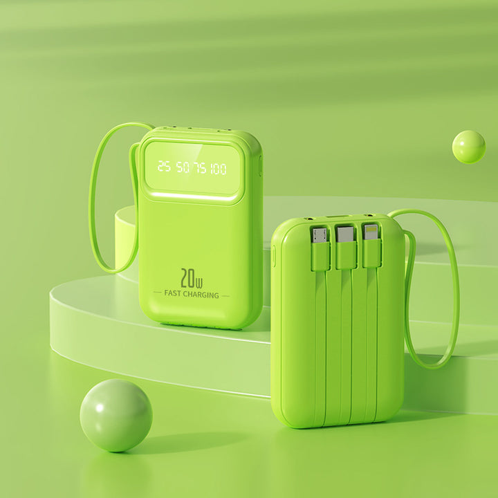 Kompakte Powerbank mit integrierten Schnellladeanschlüssen Skanto