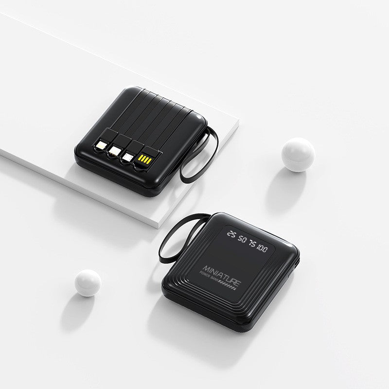Mini-Powerbank mit integriertem Multifunktions-Ladekabel Skanto
