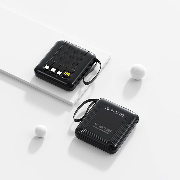 Mini-Powerbank mit integriertem Multifunktions-Ladekabel Skanto