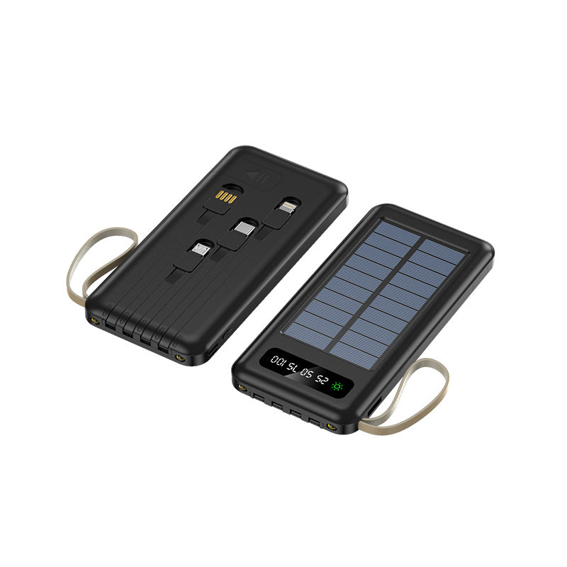 Portable Solar-Powerbank mit multifunktionalem Ladekabel Skanto