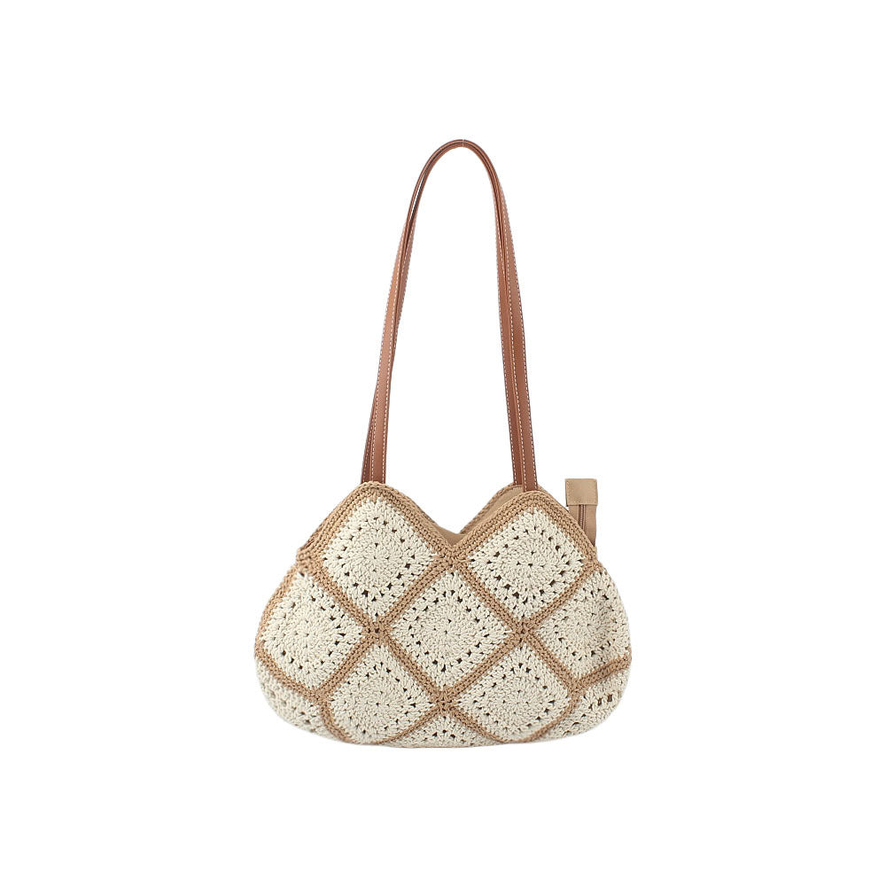 Gehäkelte Tasche mit elegantem Lederakzent Skanto