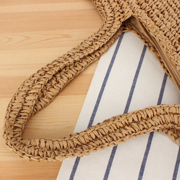 Große handgefertigte Raffia-Tragetasche Skanto