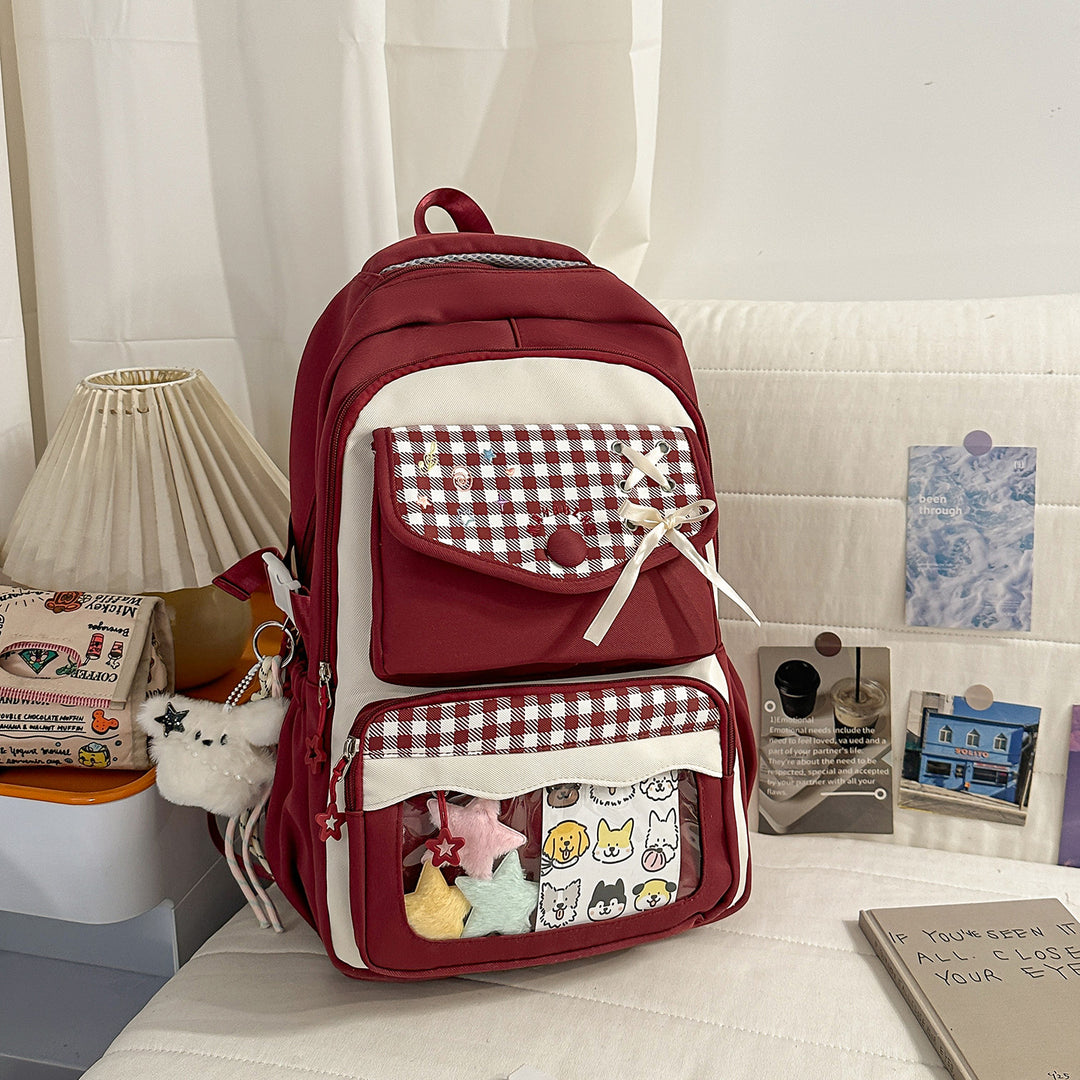 Stylischer Karo-Schulrucksack